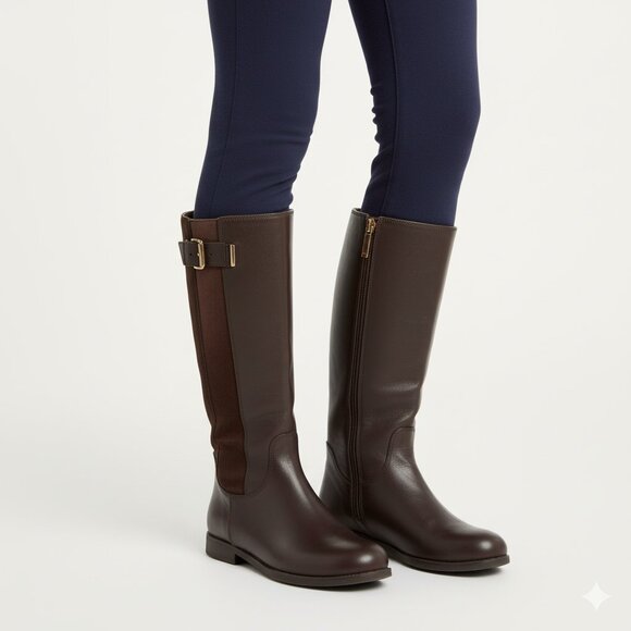 Michael Kors Other - Michael Kors Size 2 Youth Brown Riding Boots Gold Bow Accent